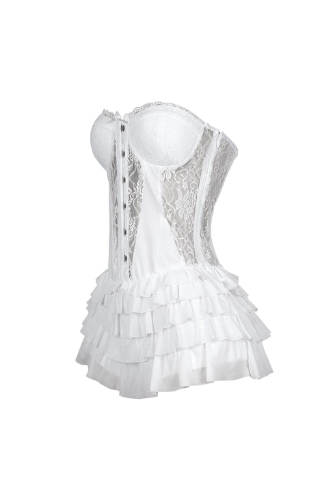 Noel Lace Tube Ruffle Mini Dress